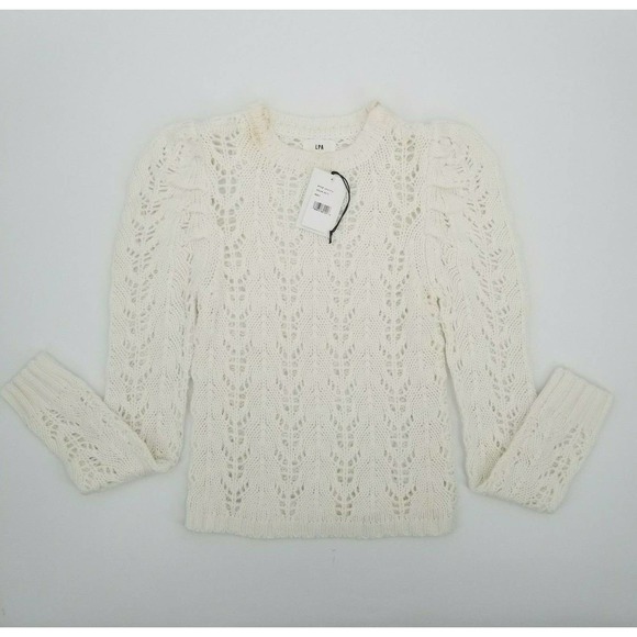 LPA Revolve Eva Puff Sleeve Sweater Open Knitted